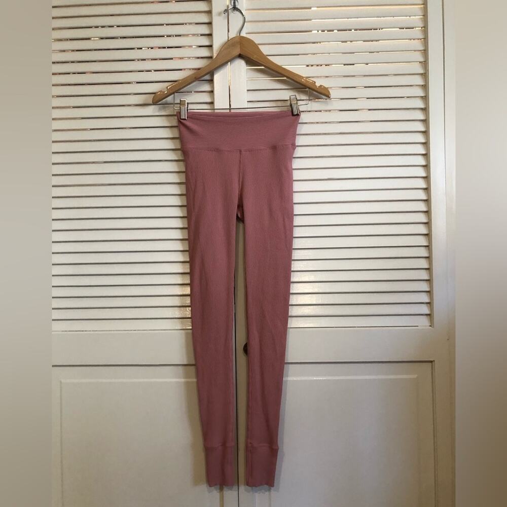 REVOLVE Year Of Ours Pink Mauve Ribbed Leggings - Picture 3 of 8